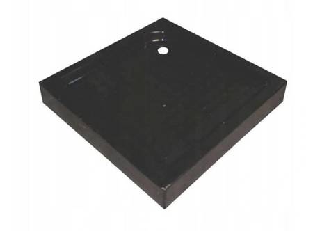 Calbati Brodzik kwadratowy 80x80 głęboki 15cm czarny syfon 96879596
